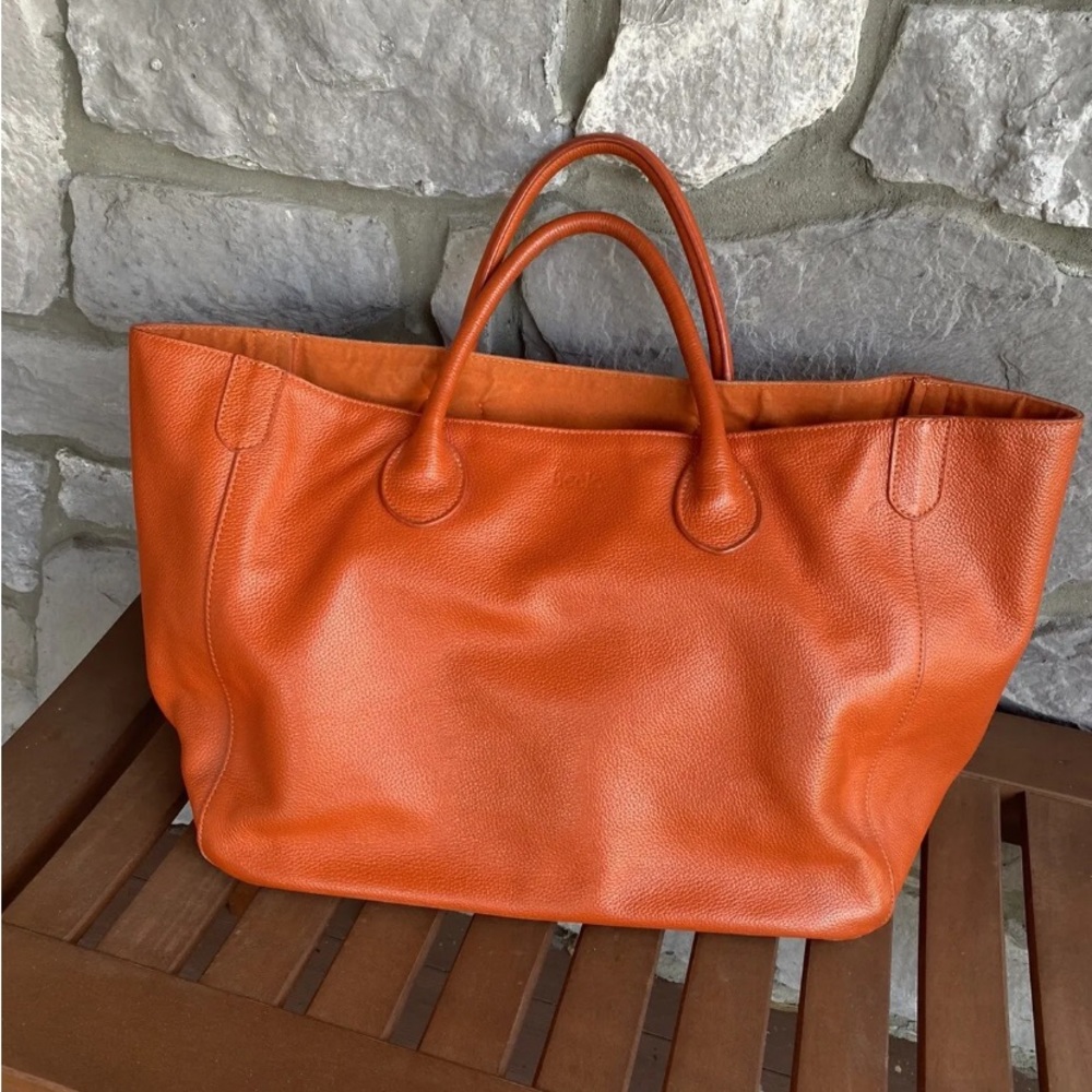 Beck Bag. Orange leather. Tote  handbag